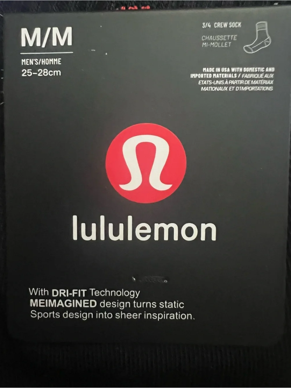 Bundle of 3 Men’s Lululemon Quarter Socks M Orange Gray Yellow Athleisure